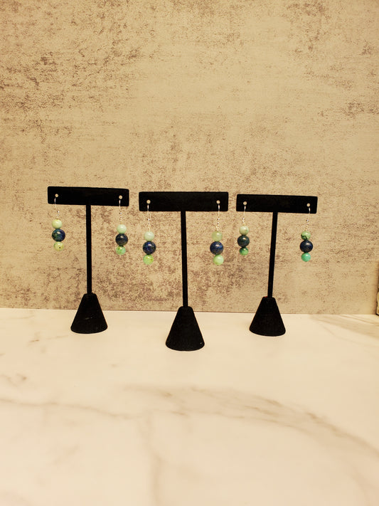 Large Chrysocolla Drop Earrings