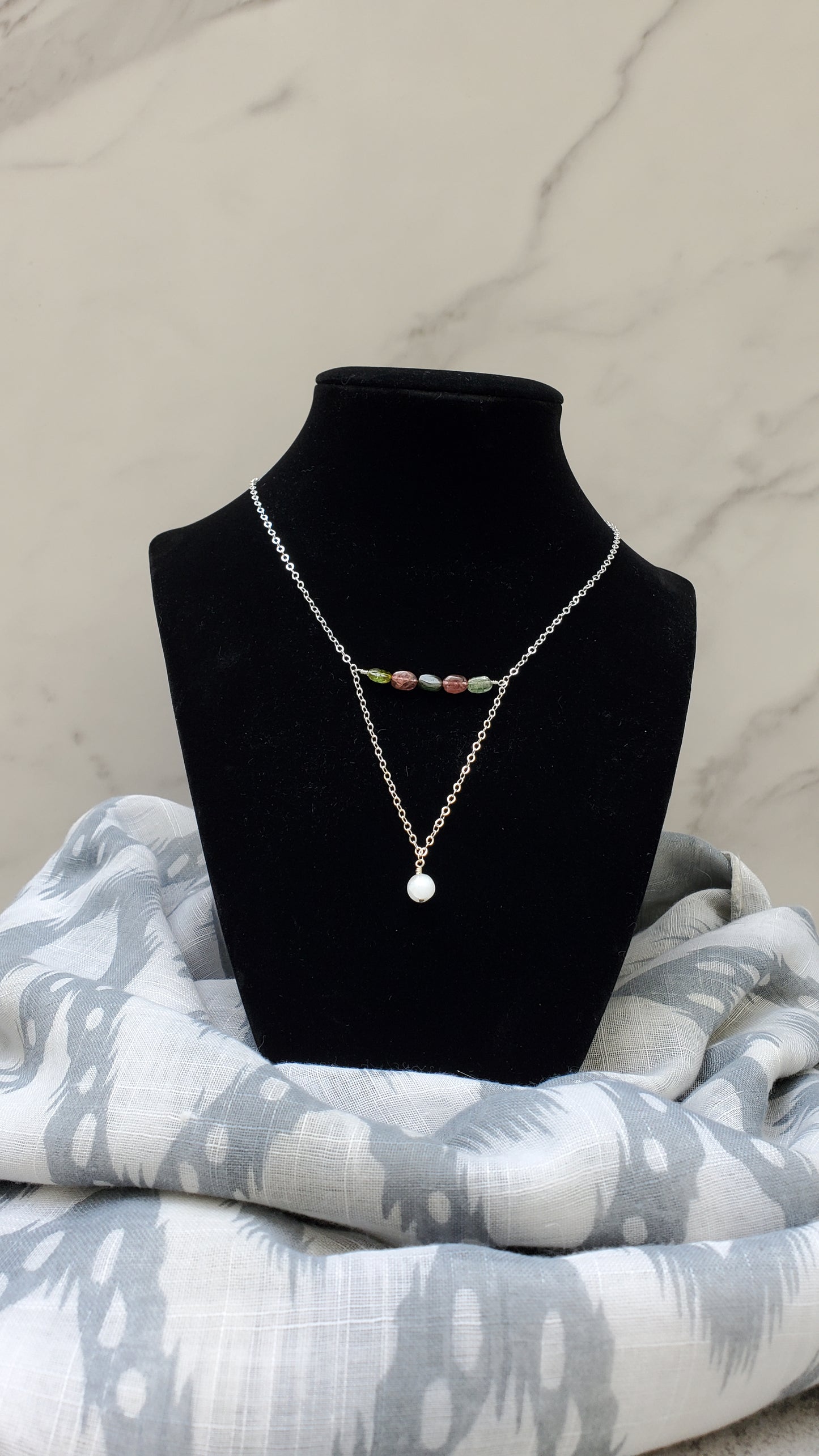 Watermelon Selenite Necklace