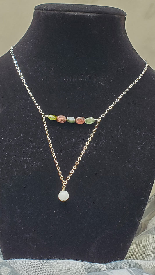 Watermelon Selenite Necklace