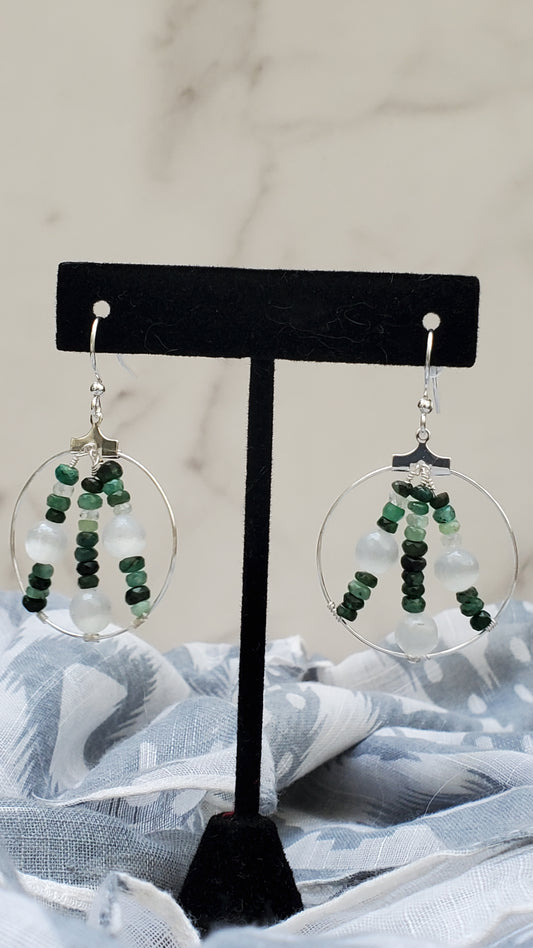 Emerald Selenite Hoops