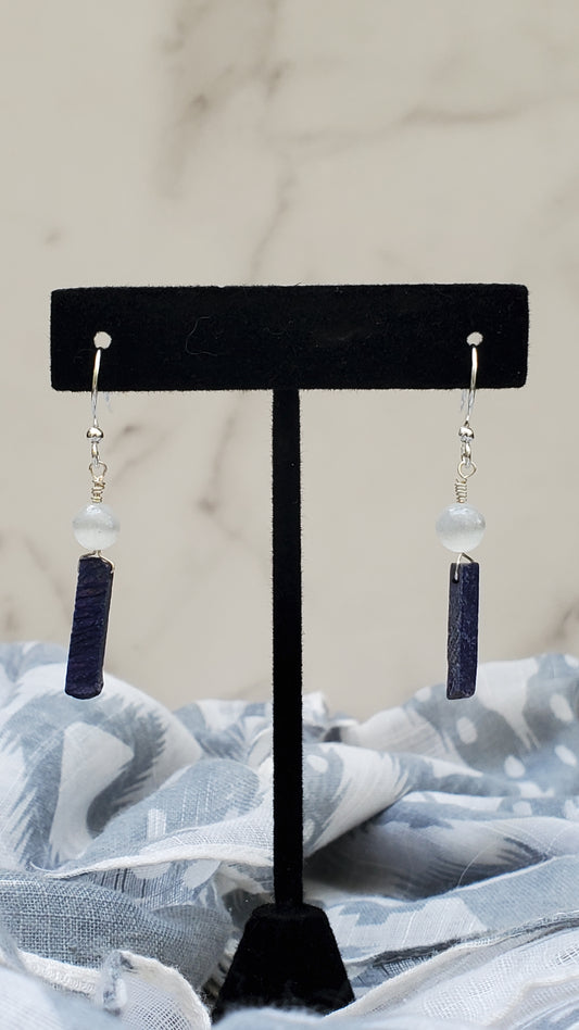 Sugilite & Selenite Earrings