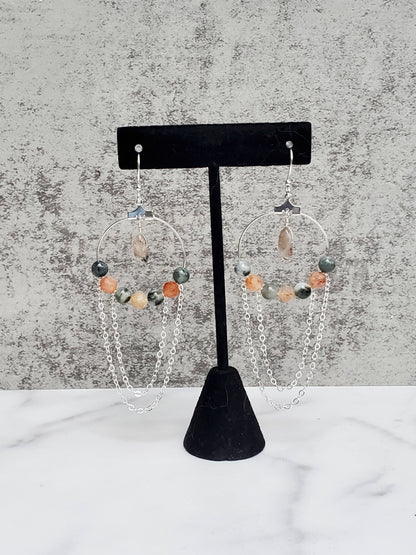 Sun and Cat Earrings