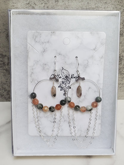 Sun and Cat Earrings
