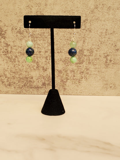 Large Chrysocolla Drop Earrings