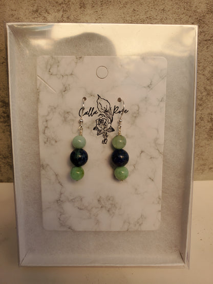 Large Chrysocolla Drop Earrings