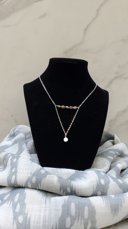 Watermelon Selenite Necklace