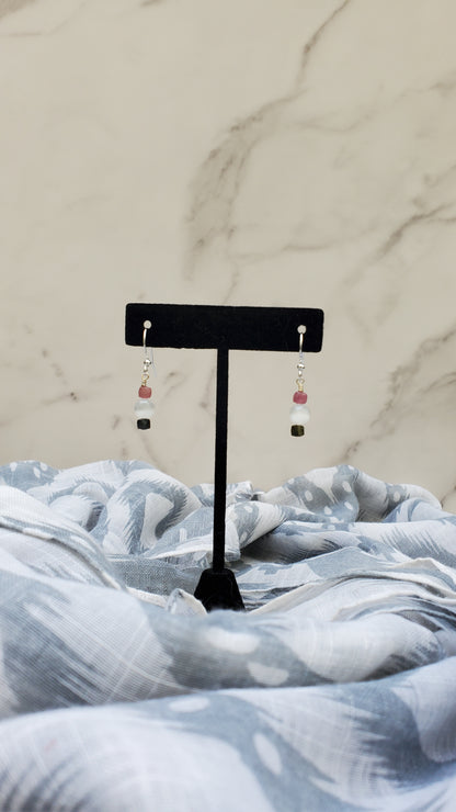 Watermelon Selenite Drop Earrings