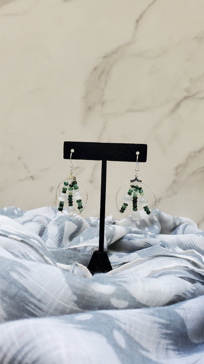 Emerald Selenite Hoops