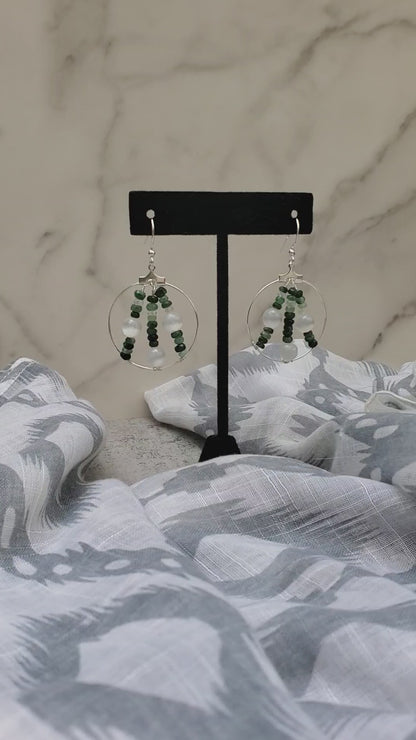 Emerald Selenite Hoops