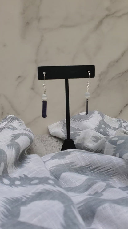 Sugilite & Selenite Earrings